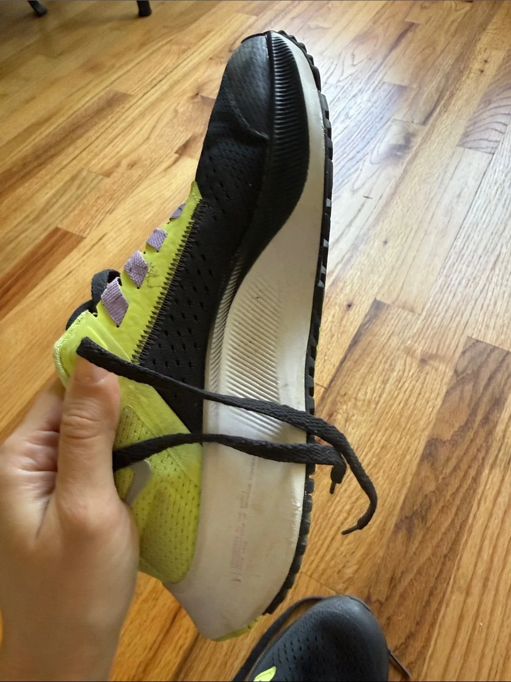 Nike Kids Air Zoom Pegasus 38 GS Black and Neon Green Athletic Shoes